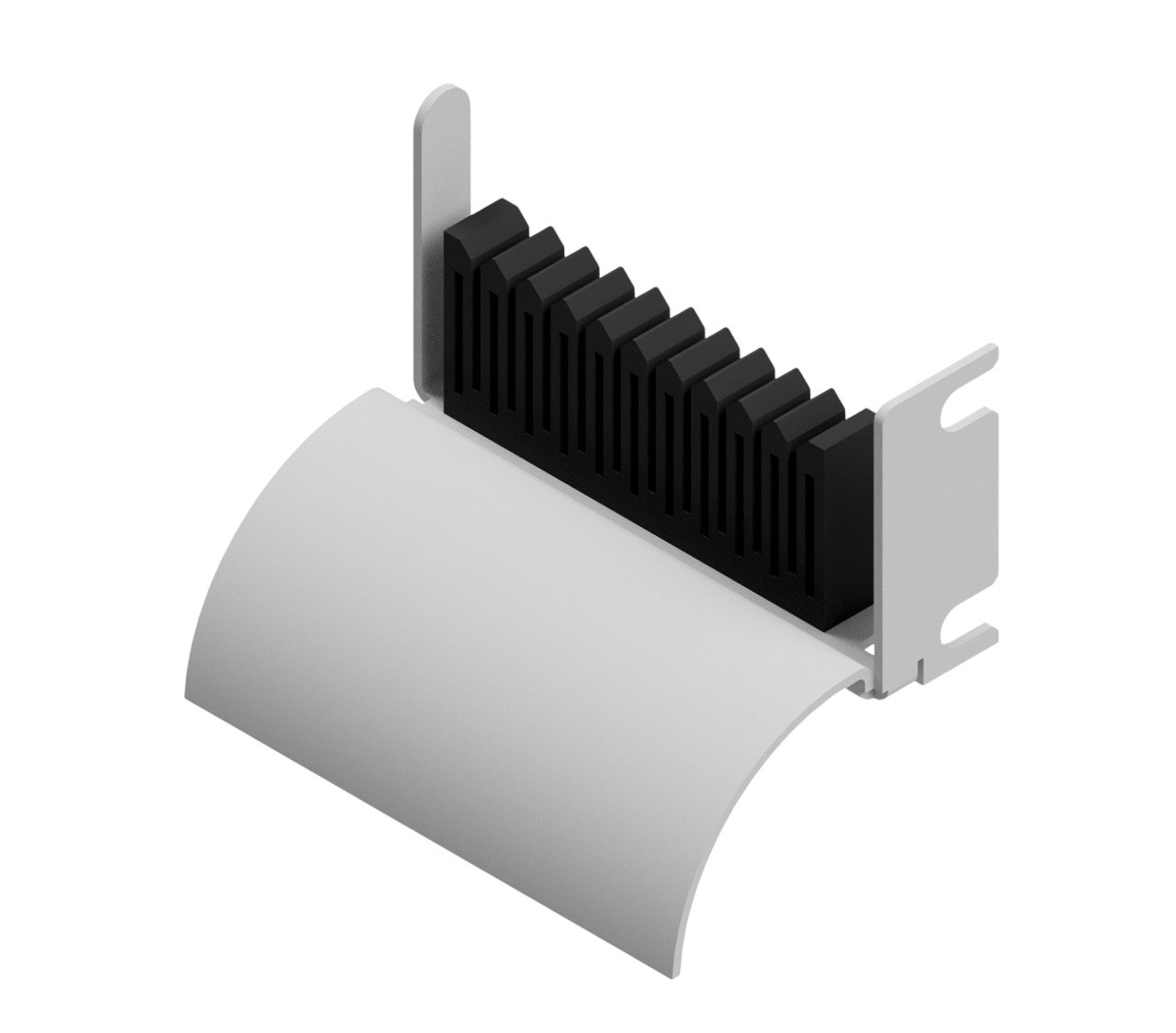 Guide-câbles 1U RAL7035 avec décharge de traction à droite