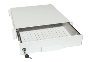 Cassette de sécurité 19“ avec serrure 2U 4P RAL7035