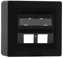 LAN AP54 Schrägauslassdose 2x Keystone  EDIZIOdue 19 sw