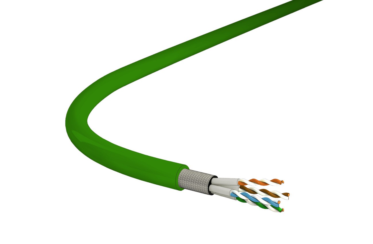 KABLAN Euronet 322 Kat.7A S/FTP 4x2xAWG22 FRNC grün Cca