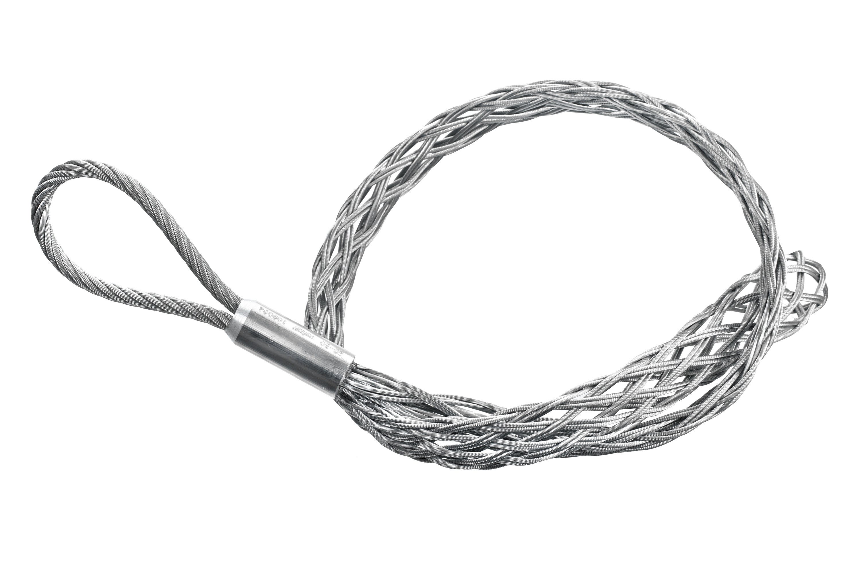 Tire-câble tressé Ø 65 - 80 mm  étamé, 1 boucle, longuer 600 mm, force de traction 36.6 kN