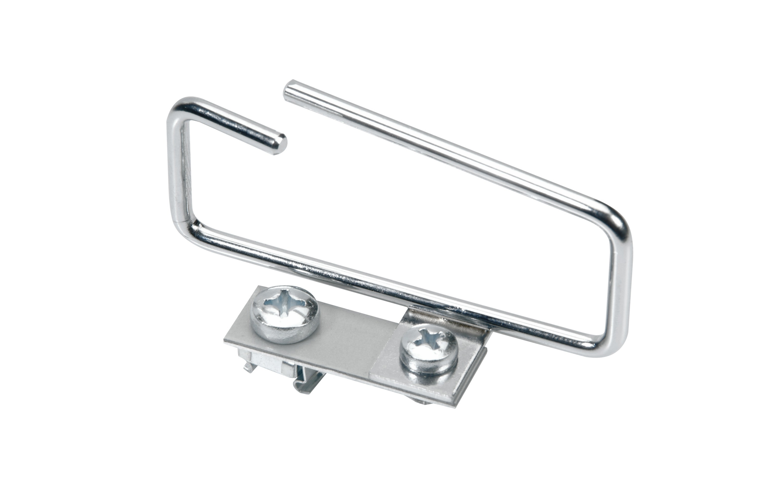 Etrier de passe-câbles horizontal 68x40mm montage en avant sur rail 19" chromique