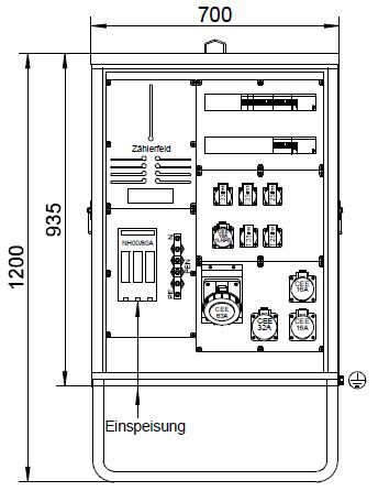DISTRO Baustromverteiler STVZ 80A weiss (RAL 9010)