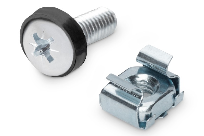 Jeu de vis M6 pour armoires 19" argenté 50 fois