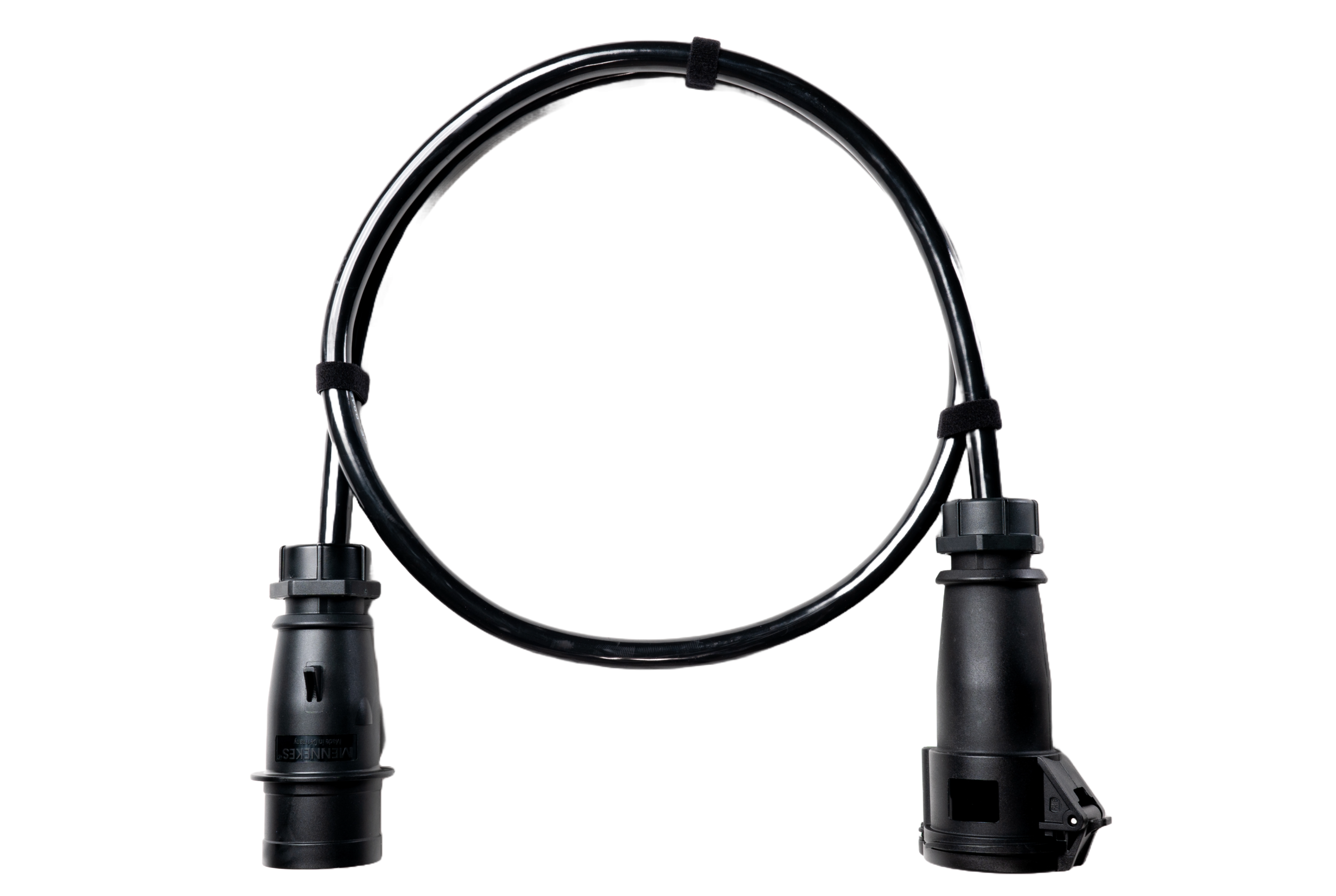 Alu Verlängerungskabel PUR Schwarz 5x6 konf. Stecker/Kupplung CEE 32A 5pol Schwarz 10m