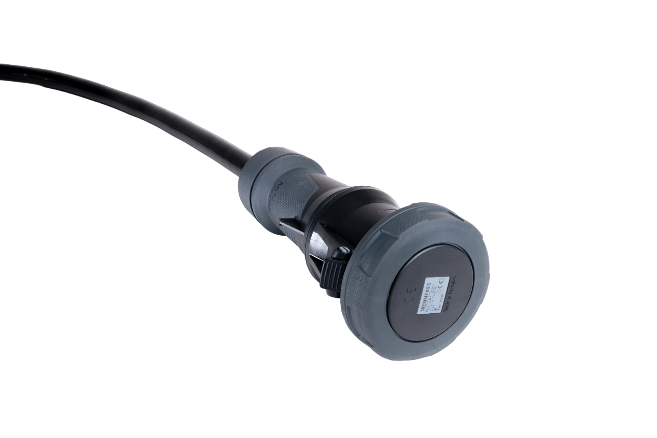 Alu Verlängerungskabel PUR Schwarz 5x16 konf. Stecker/Kupplung CEE 63A 5pol Schwarz 15m