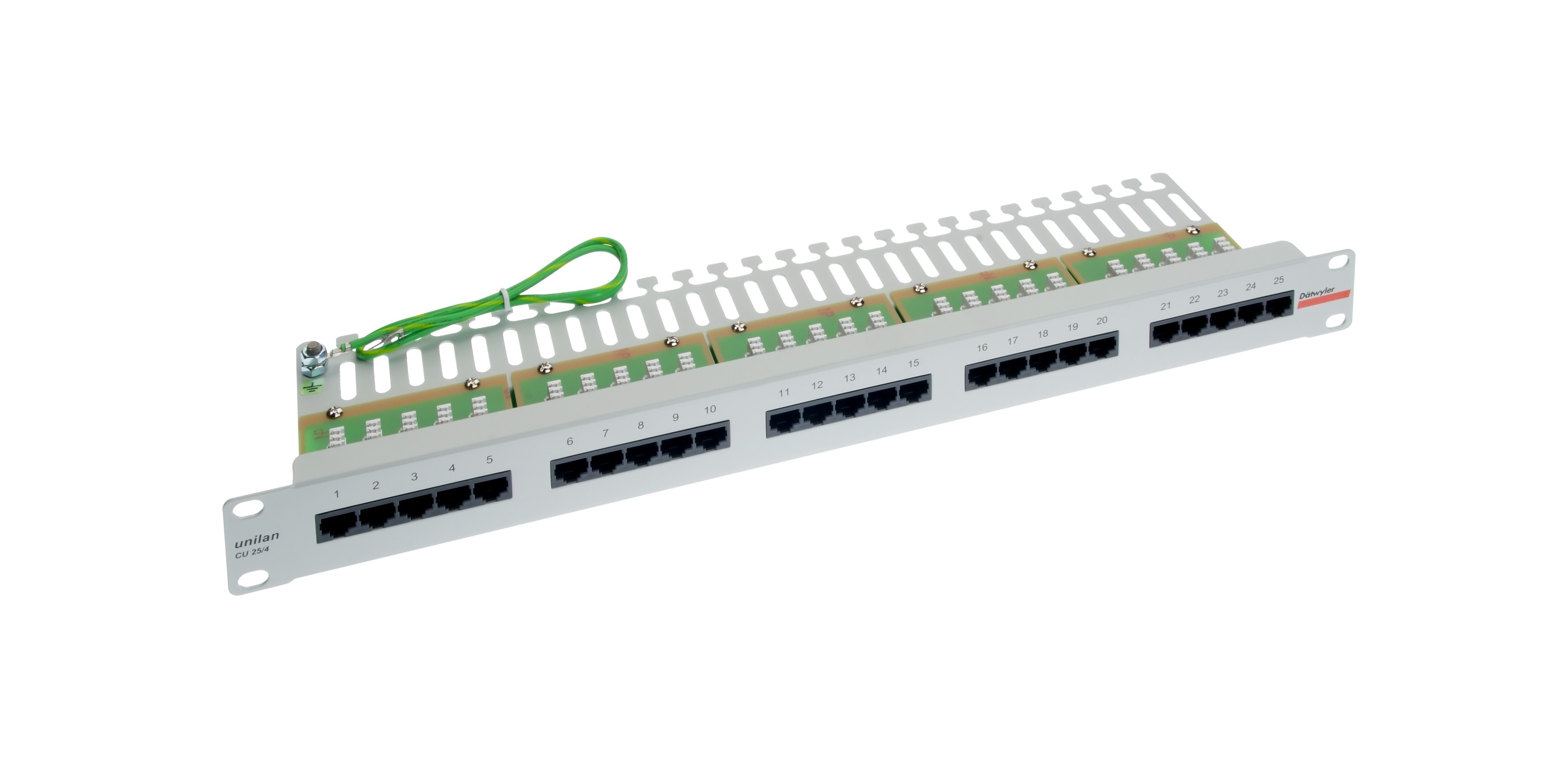 unilan 19" Voice-Panel 1HE CU 25/4 Cat.3 / grau