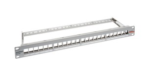 unilan 19" Patchpanel 24x Keystone 1U vide gris