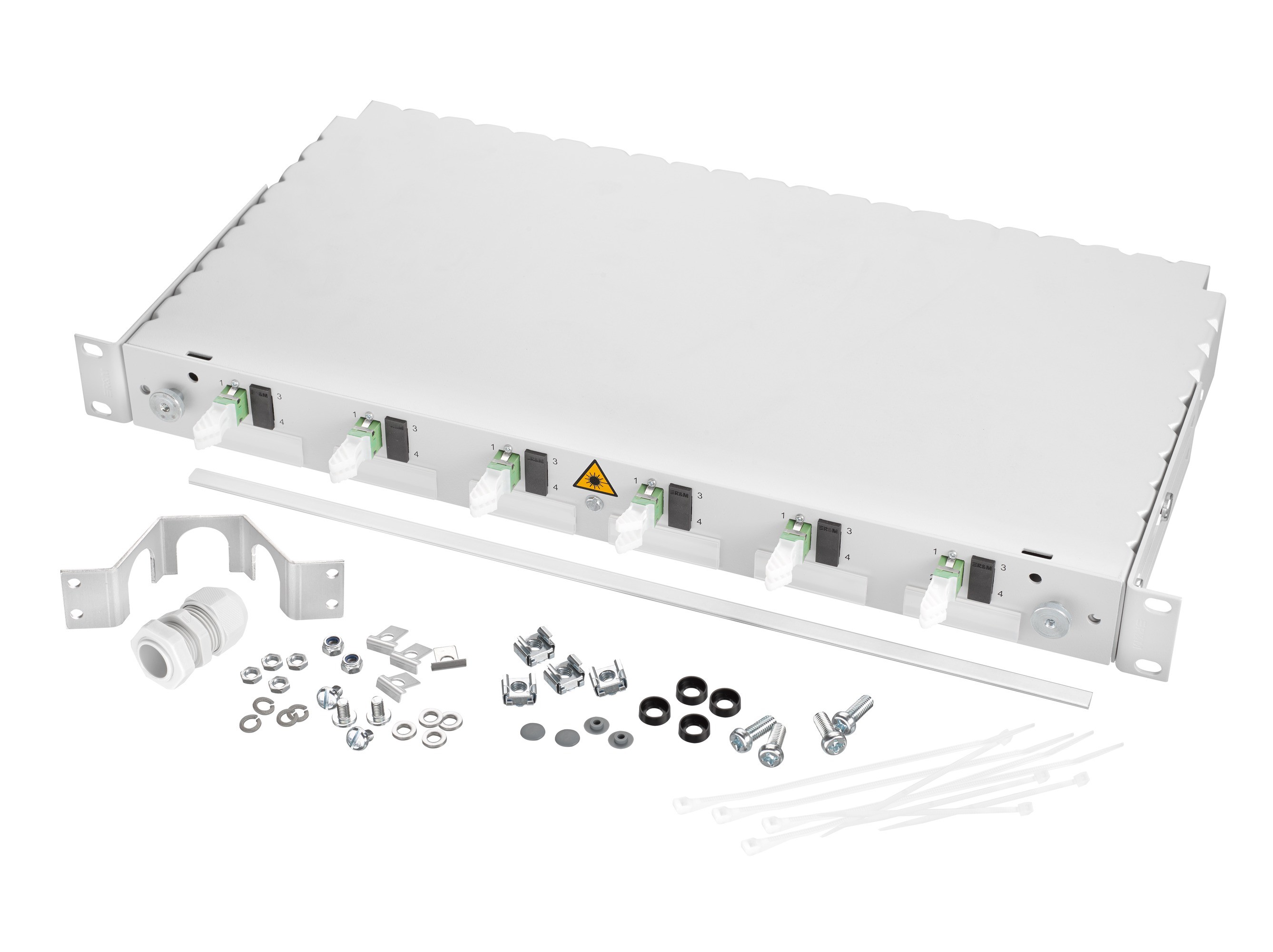 Fiberpanel 19"  6OTO 12LC/APC Duplex-Mittelstück mit Pigtail’s