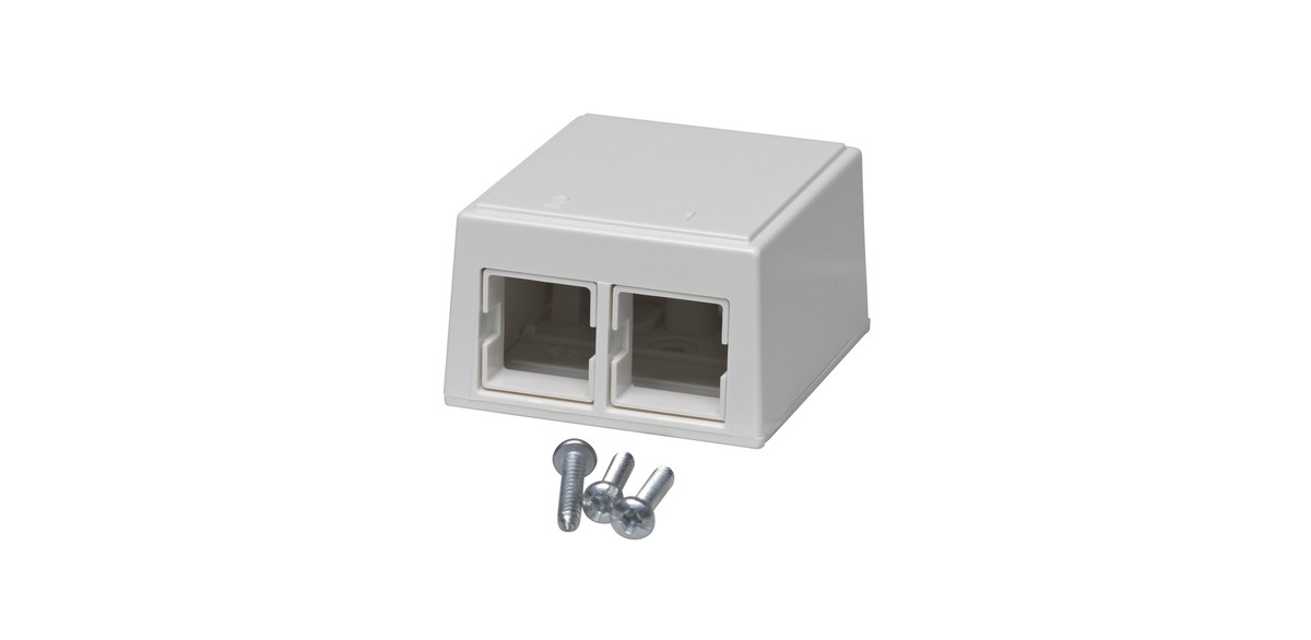 Boîte AP p. 2xRJ45 rall.vide bc