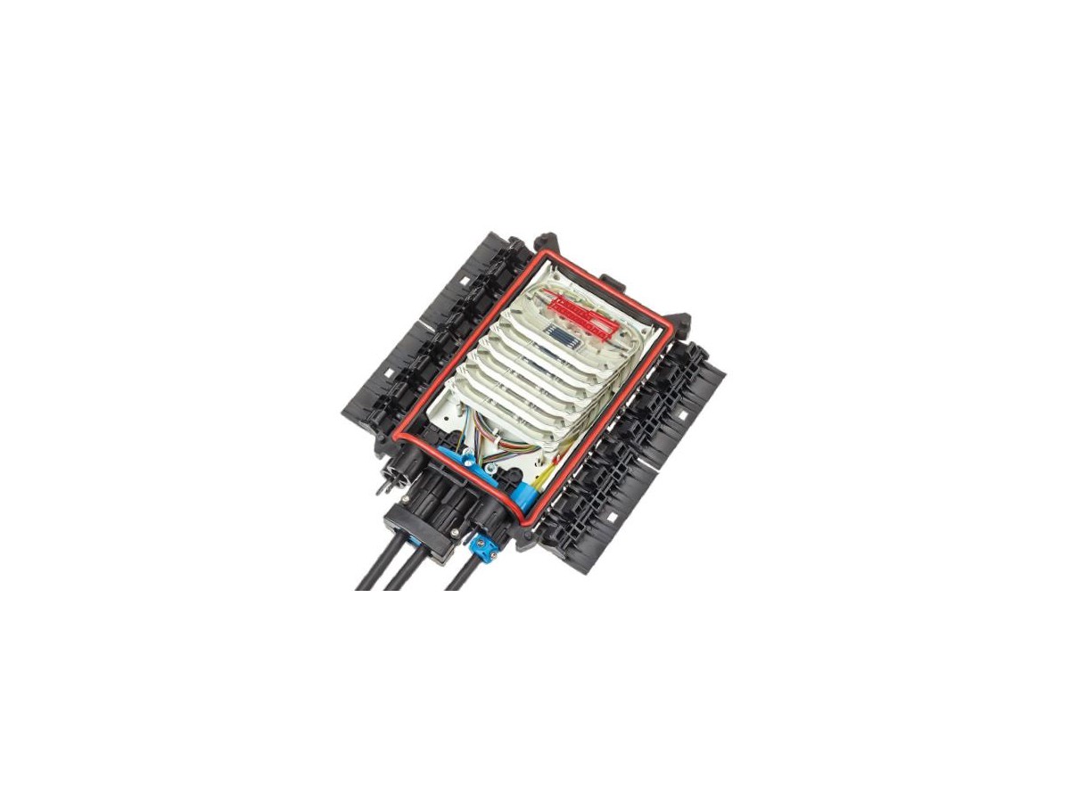 Corning LWL-Muffe BPEO Grösse 1 EOC für 12 Spleisskassetten sw