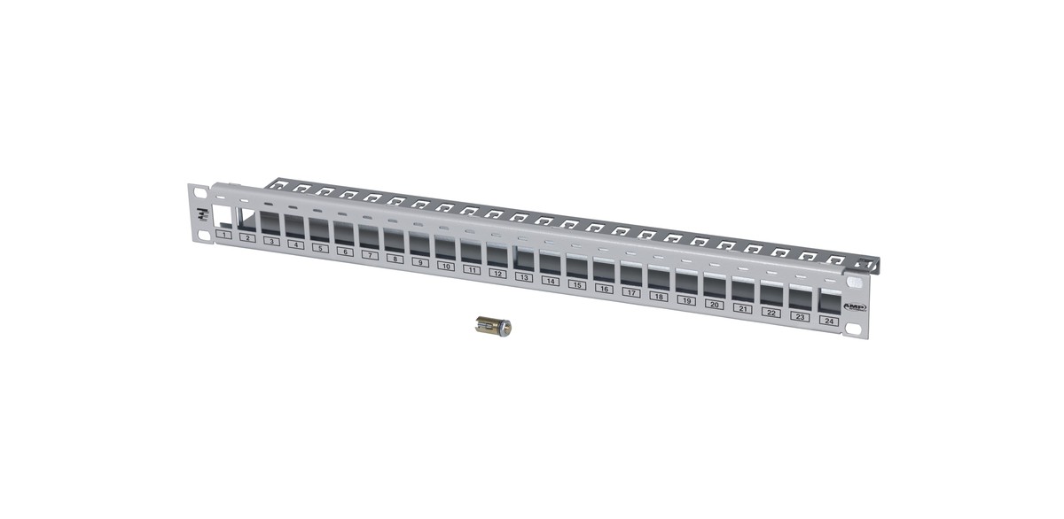 AMP Patchpanel 24xRJ45 SL110 leer 1HE grau CPP-MOD-lU-E-GR