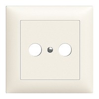 Abdeckplatte EDIZIO komplett, weiss zu 2-Loch DU Breitbanddose