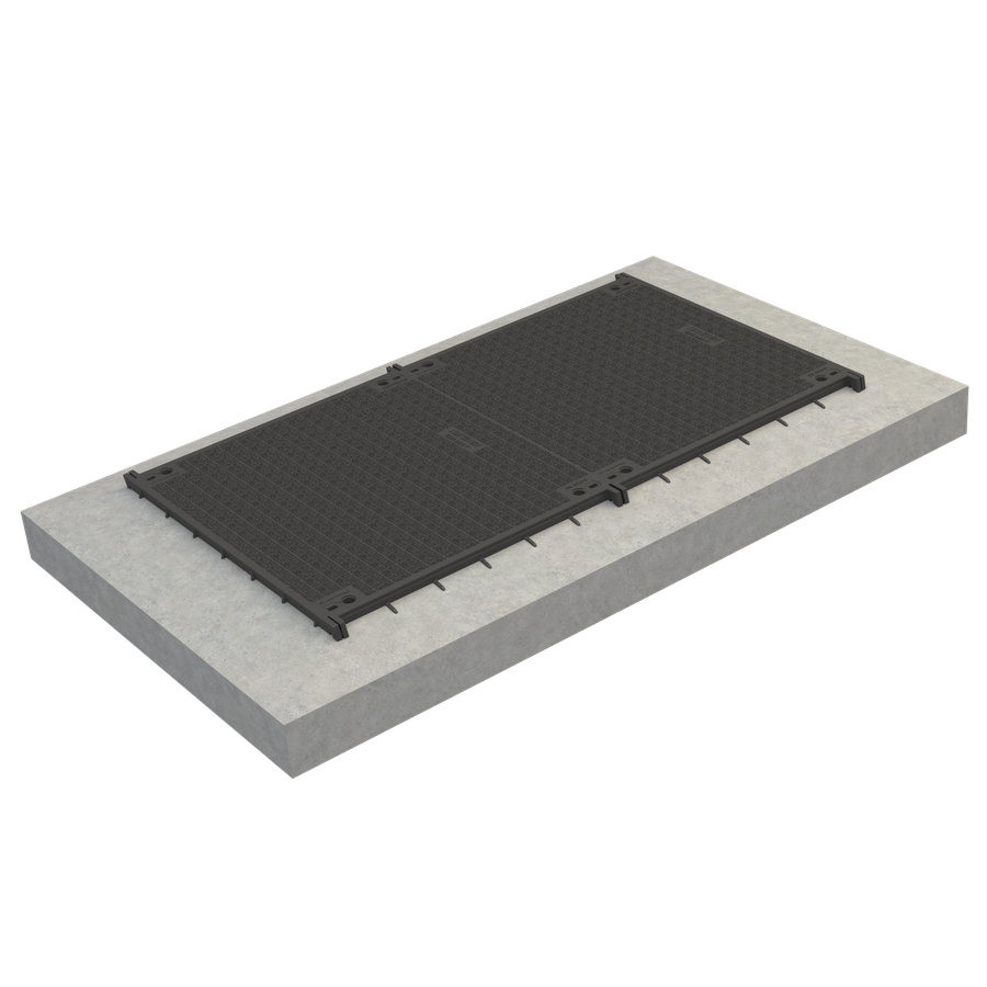 Cadre et couvercle Lock Grip D400 a. socle e béton 240x140cm