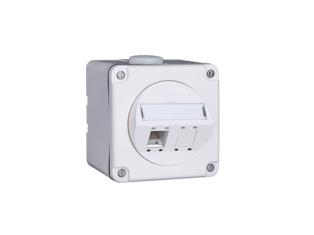 RdM AP DA-Dose Splash IP54, 87x87, 2 Port, Kat.5/6, ws