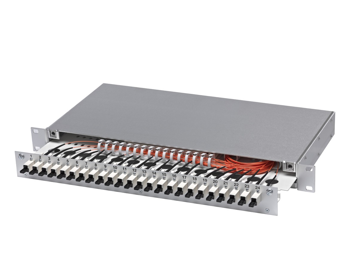 LWL 19" KEV 1HE ausz. 8xSC 50/125 komp.
