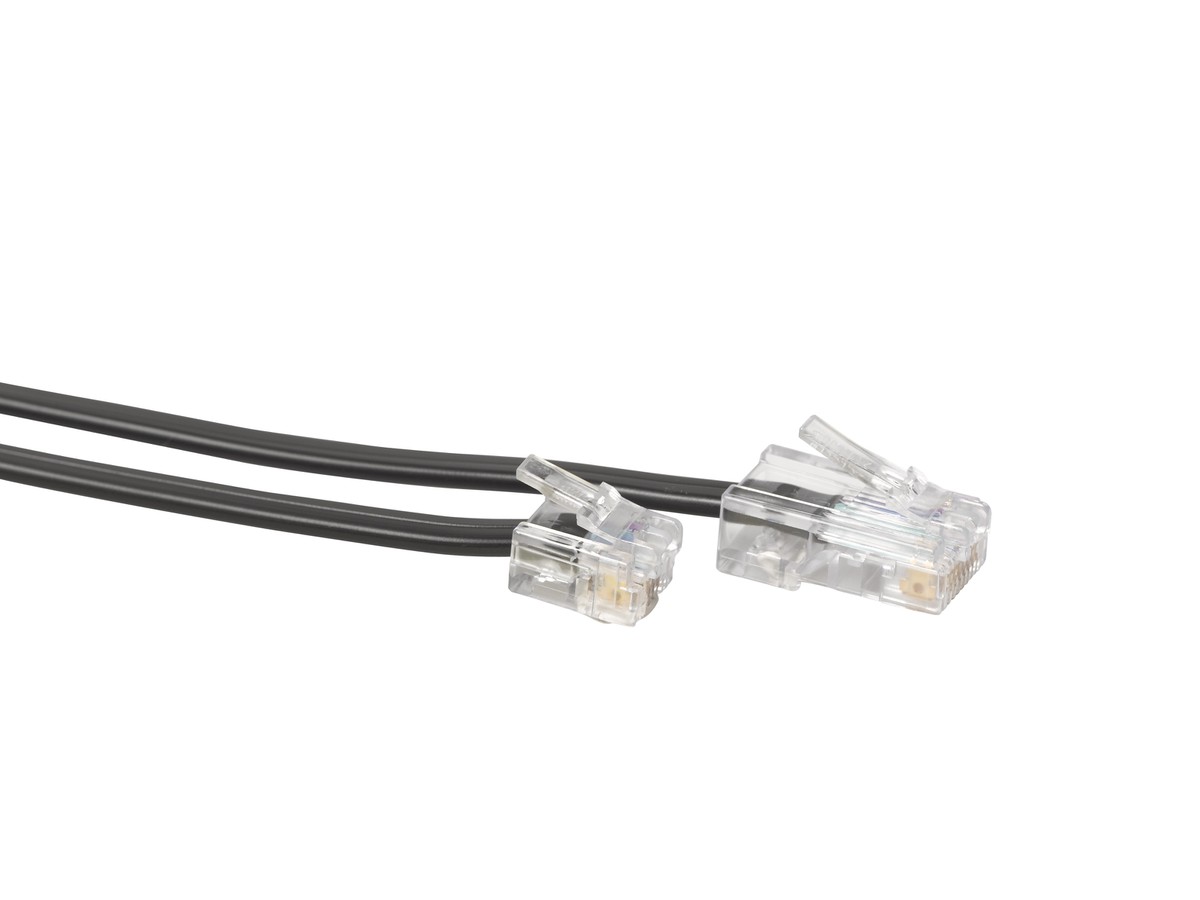AK flach RJ11/RJ45 CH 4P sw 9.0m