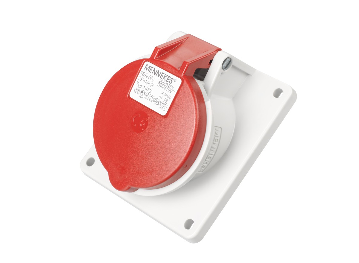 CEE EB Steckdose 16A 4P 400V  20° rot