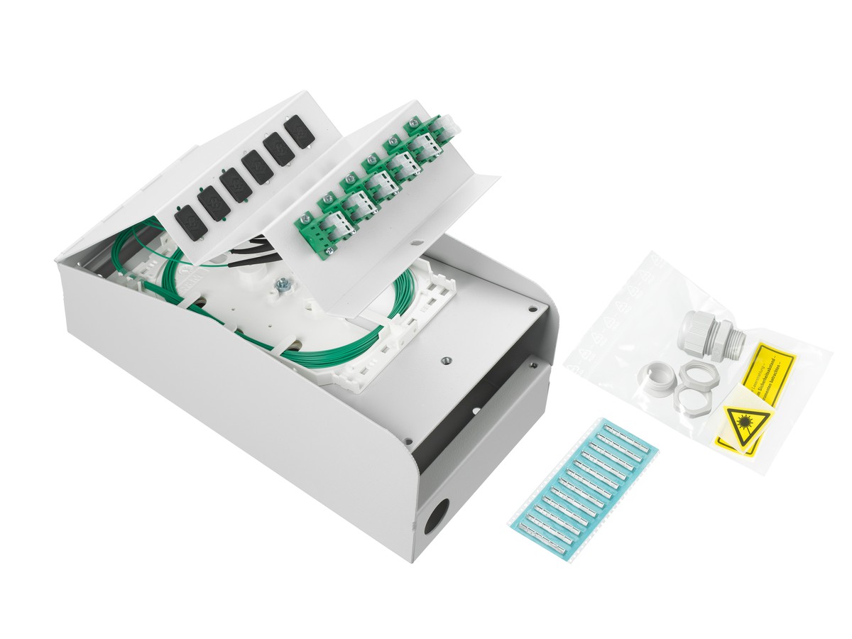 LWL AP Box abgestuft 4xLC/APC Dupl. 9/125 komp.