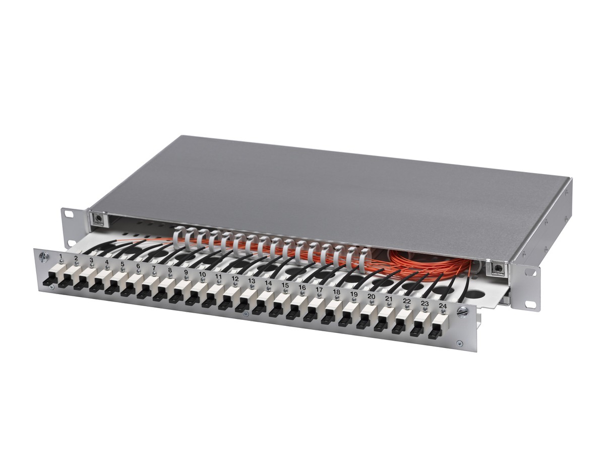 LWL 19" KEV 1HE ausz. 24xE2000 50/125 komp.