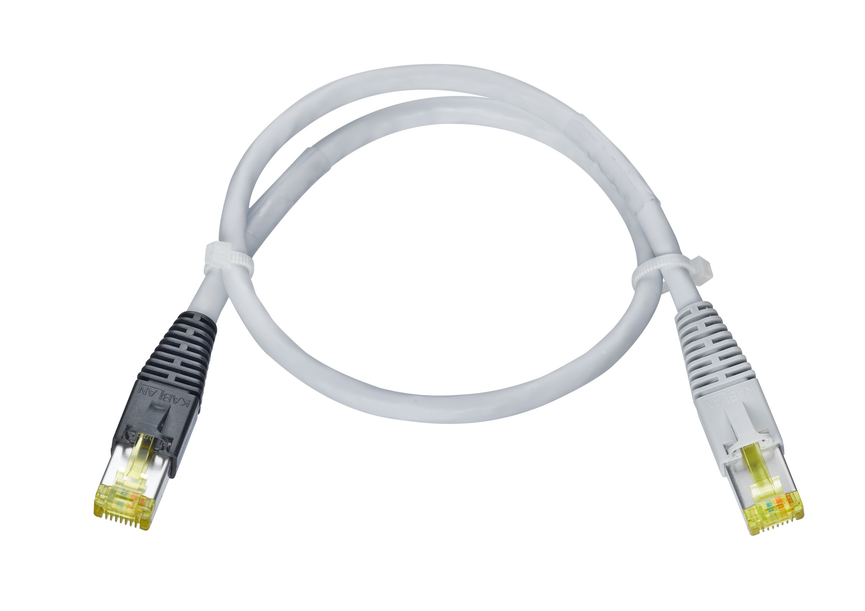 AK-fn VBS Typ19 Kat.6A hf gr/gr/sz 4.0m Kabel: freenet grau / Stecker Hirose TM-31 Seite 1: grau Schirm offen Seite 2: schwarz Schirm geschlossen