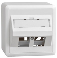 LAN AP54 Schrägauslassdose 2x Keystone  EDIZIOdue 19 ws