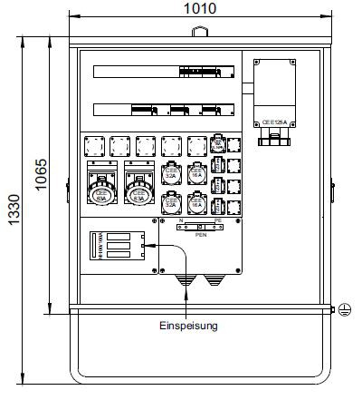 DISTRO Baustromverteiler STV 160A weiss (RAL 9010)
