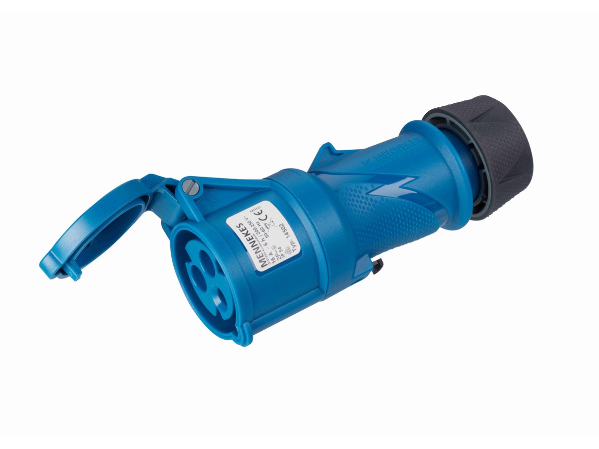 CEE Kupplung 16A 3P 230V Power Top Xtra blau 6H IP54