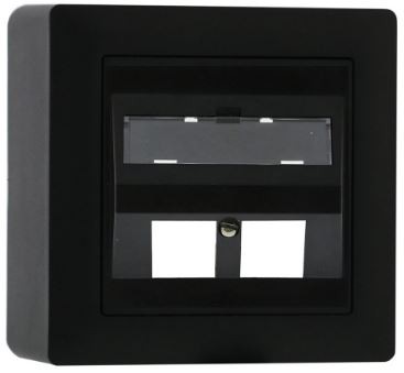 LAN AP54 Schrägauslassdose 2x Keystone  EDIZIOdue 20 sw