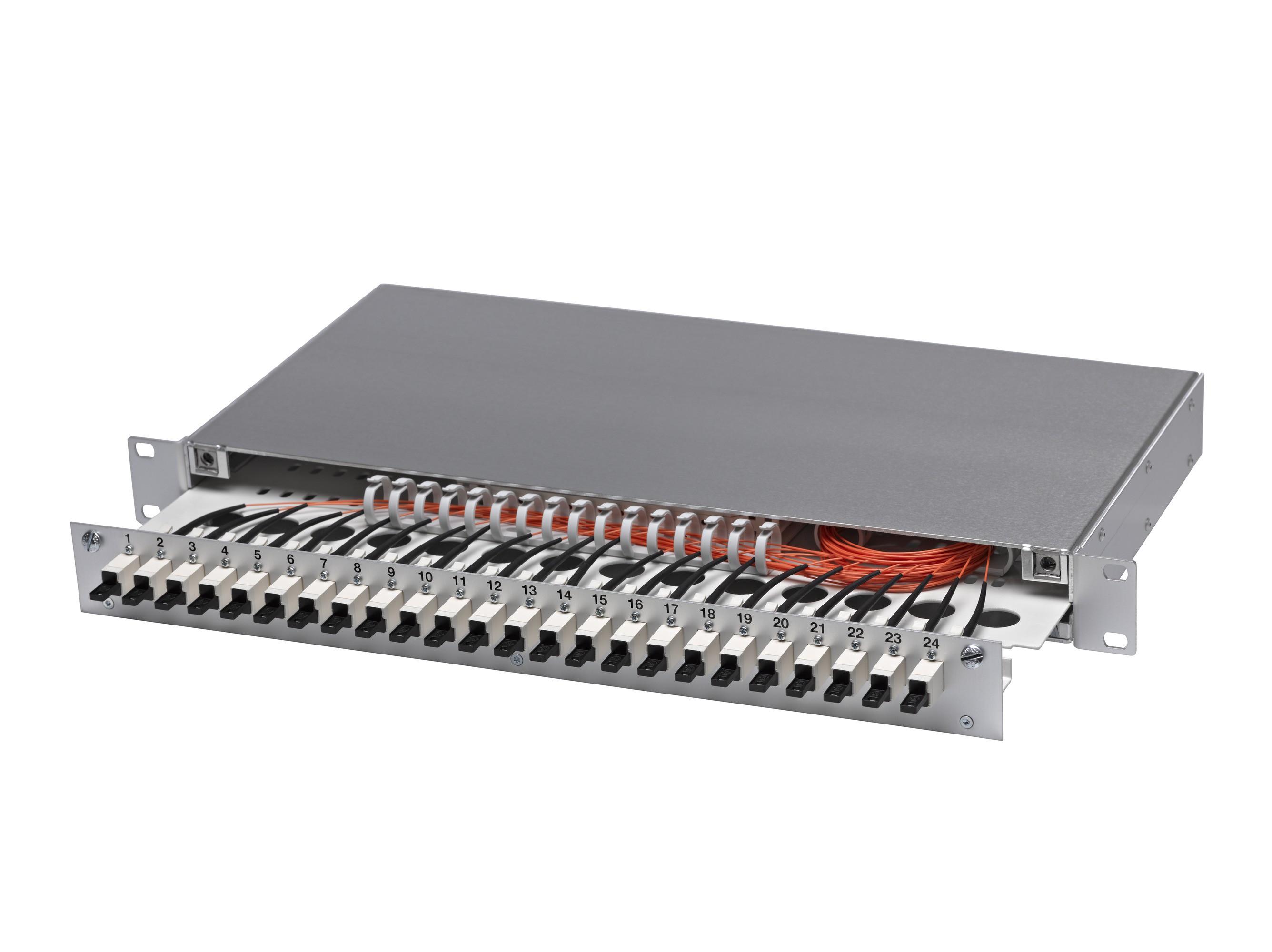 LWL 19" KEV 1HE ausz. 24xE2000 50/125 komp.