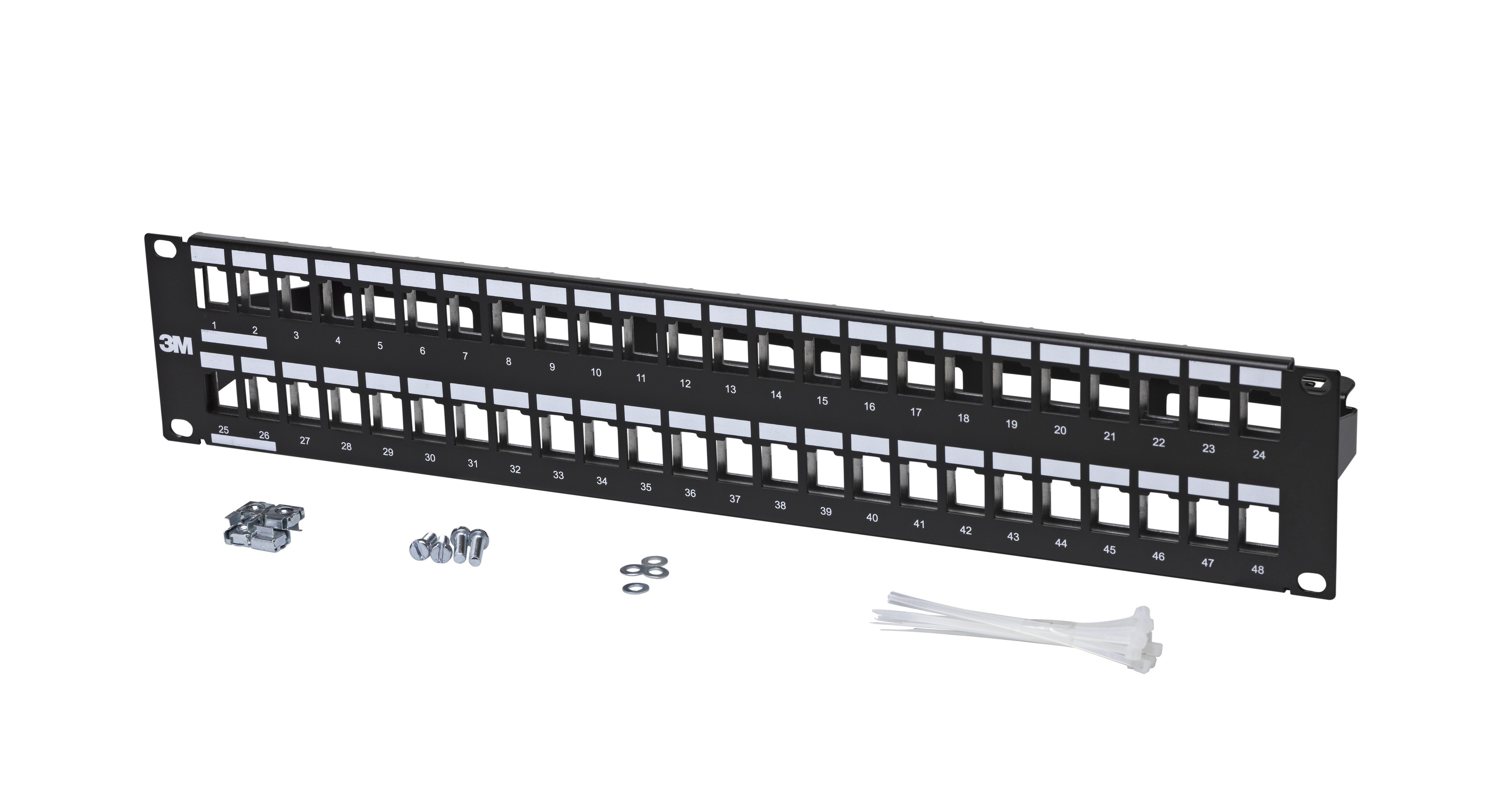 Corning Patchpanel 48 Port 2 HE schwarz leer V-Serie