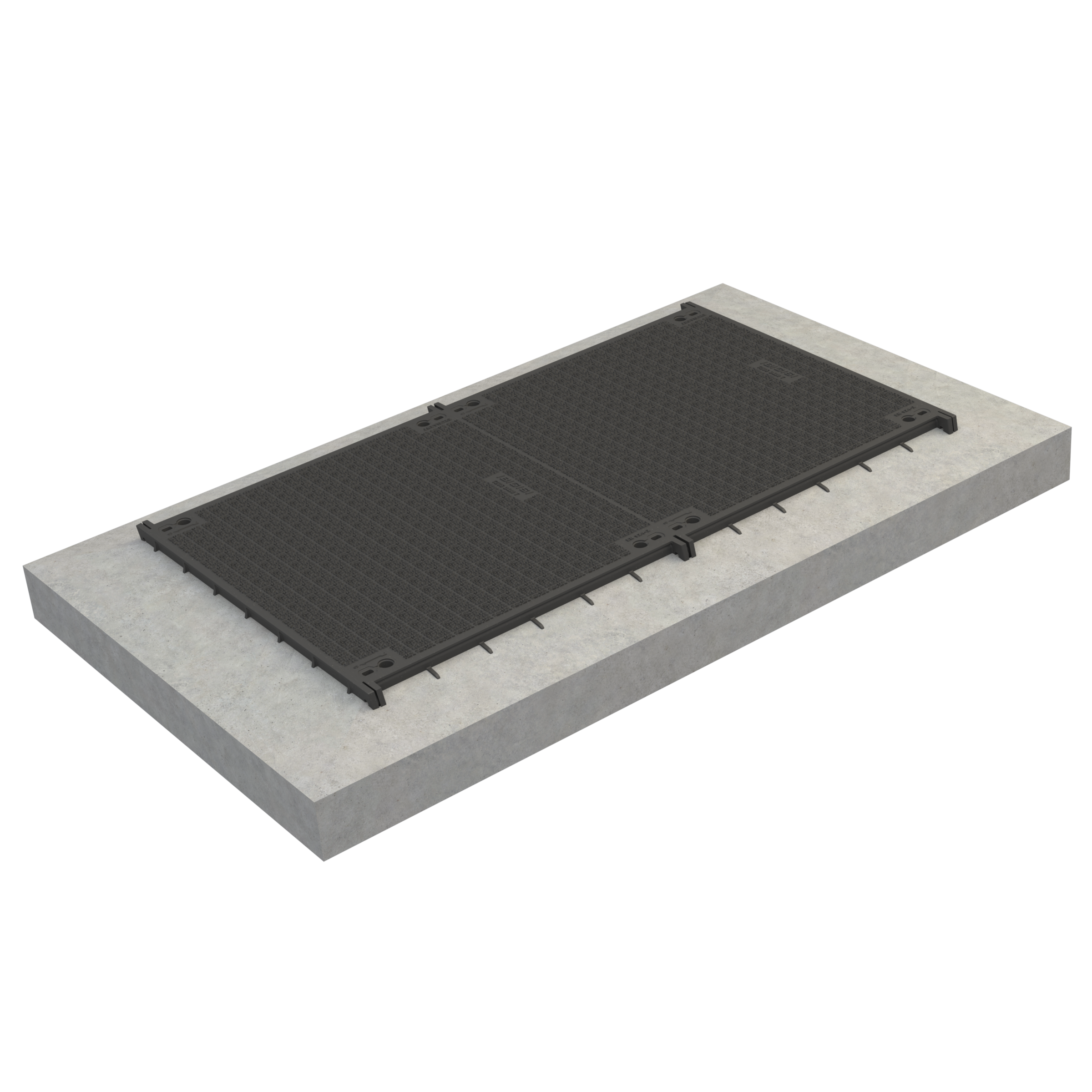 Cadre et couvercle Lock Grip D400 a. socle e béton 240x140cm
