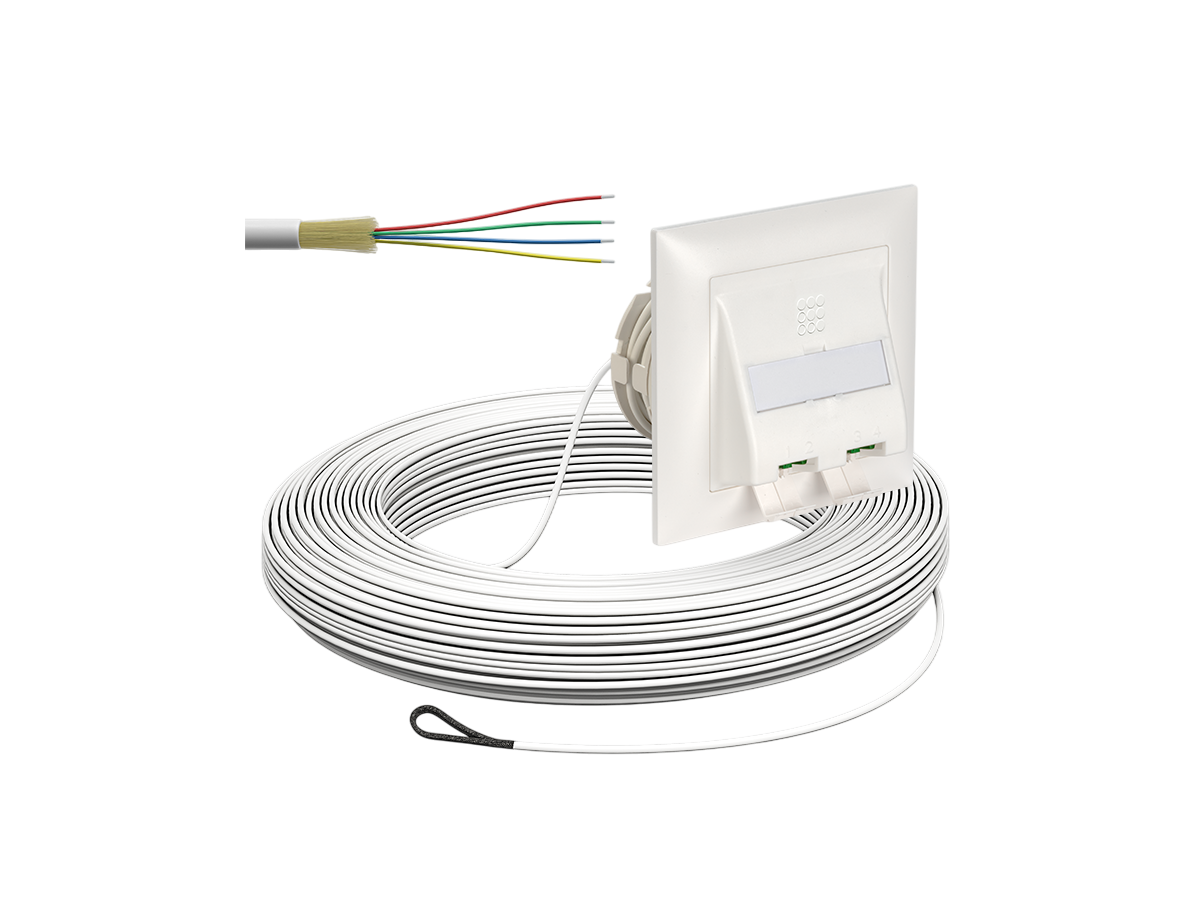 FTTH OTO UP AGRO 4xLC/APC 2xLC/APC DX G652.A2 2.3mm LSZH blanc B2ca 20m