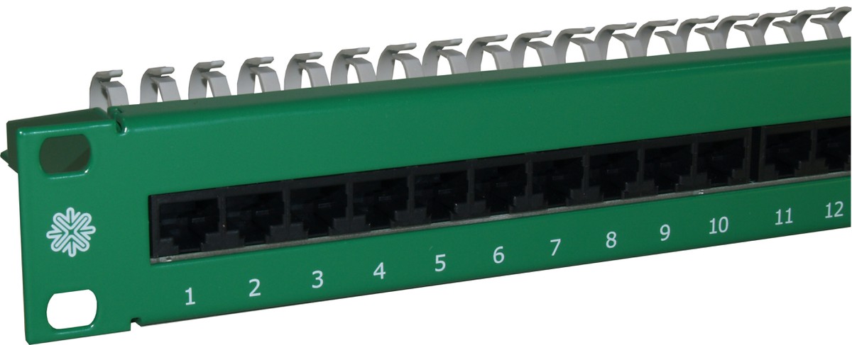 Voice-Panel 30xRJ45 1HE UTP gn