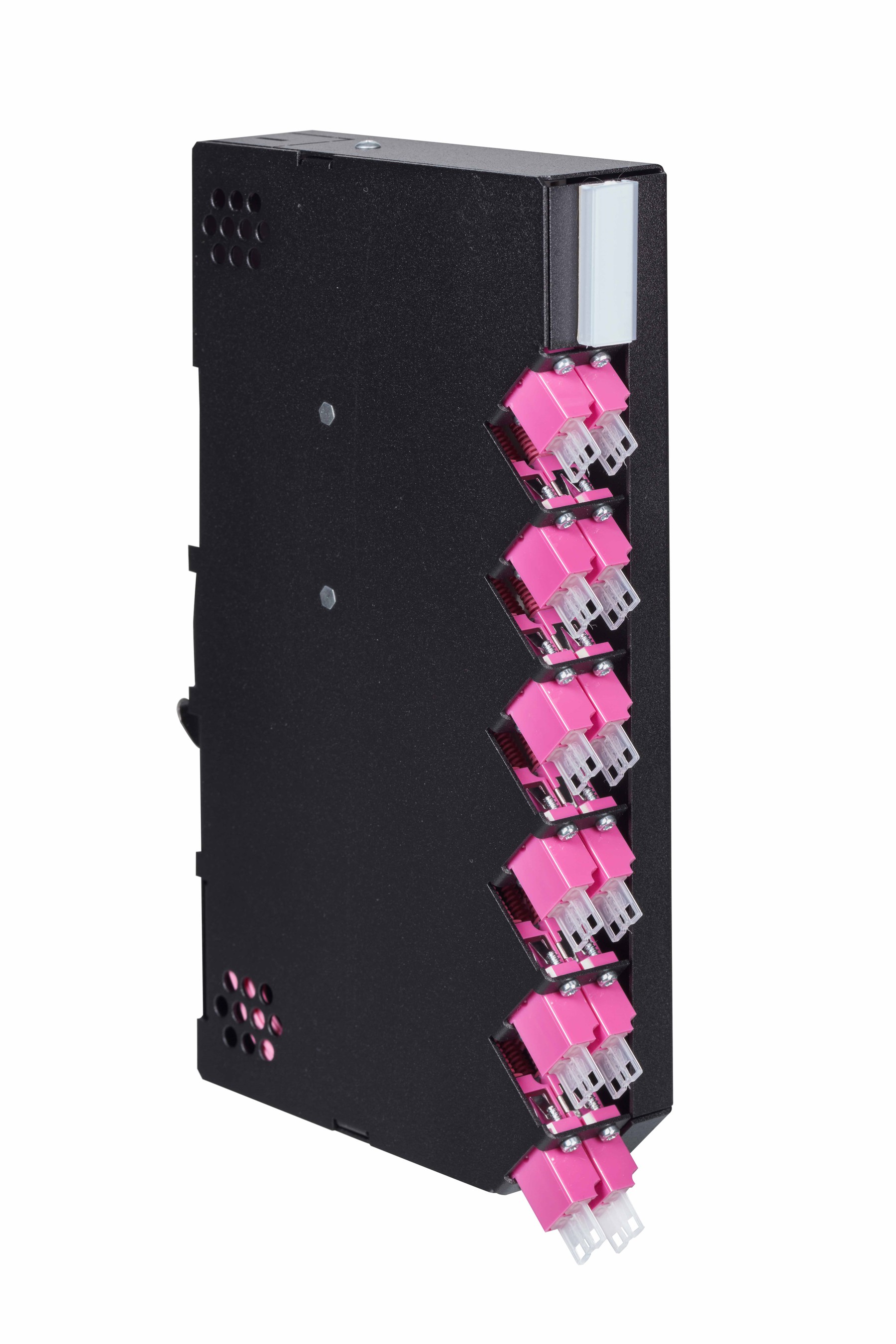 LWL DIN Gehäuse Schrägauslass sz 1xLC PC dupl. OM4 zu ML