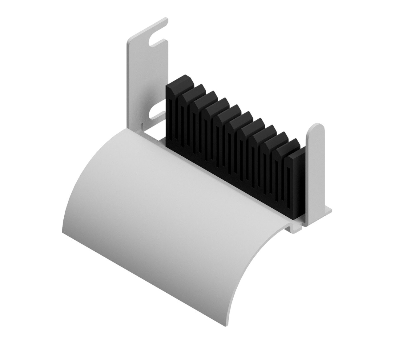 Guide-câbles 1U RAL7035 avec décharge de traction à gauche