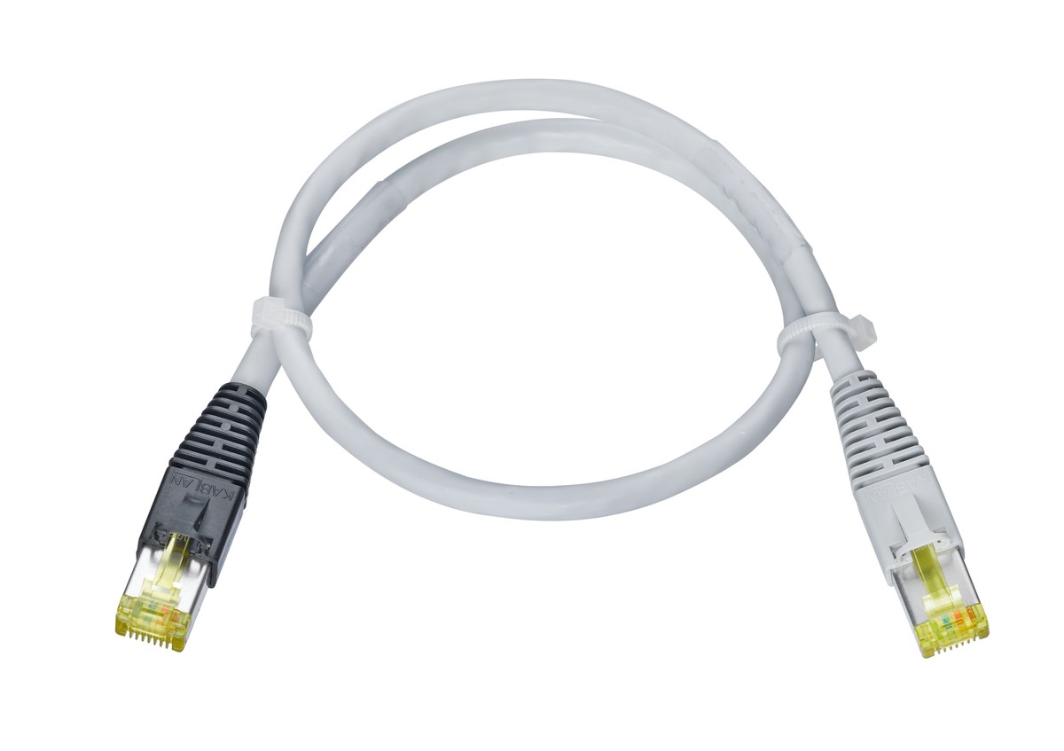 AK-fn VBS Typ19 Kat.6A hf gr/gr/sz 6.0m Kabel: freenet grau / Stecker Hirose TM-31 Seite 1: grau Schirm offen Seite 2: schwarz Schirm geschlossen