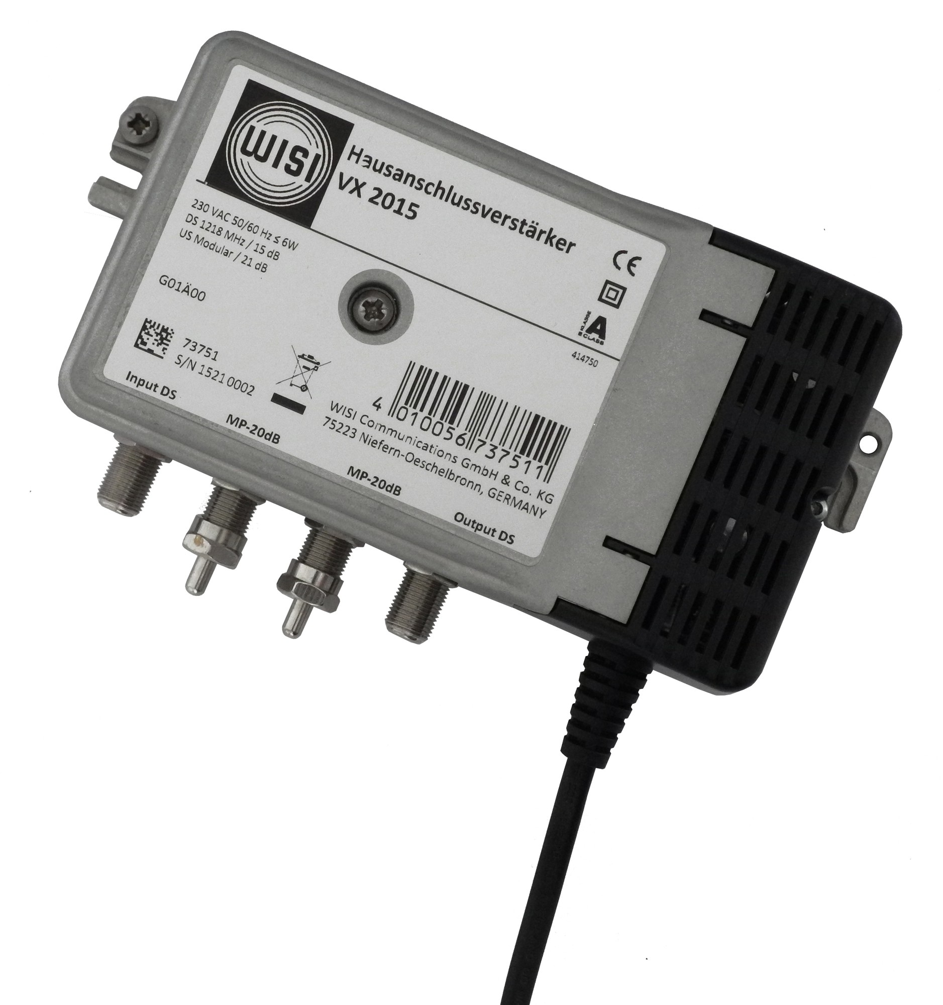 Amplificateur R/TV WISI VX2015 1,2GHz 15dB, a voie de retour 65MHz