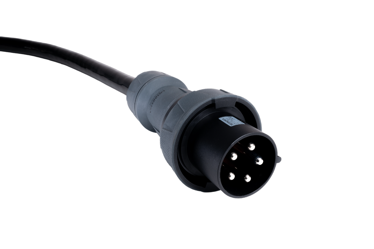 Alu Verlängerungskabel PUR Schwarz 5x35 konf. Stecker/Kupplung CEE 125A 5pol Schwarz 20m