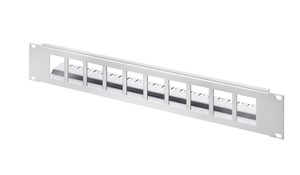 19"FLF-Leiste leer alu 10-fach 2HE