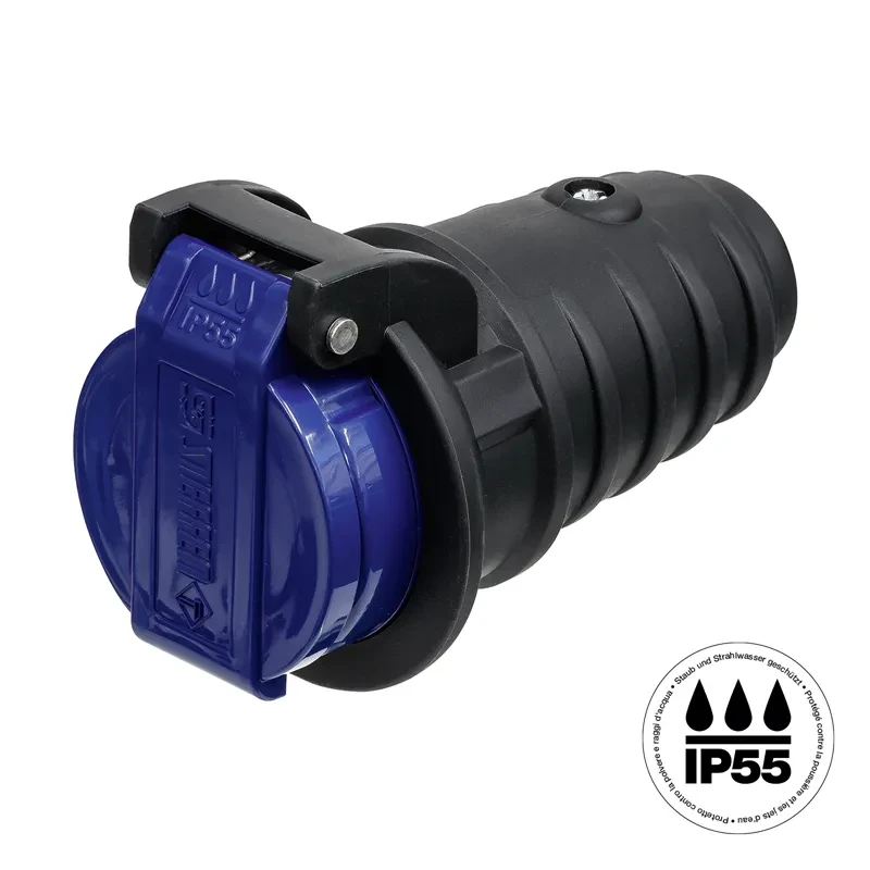 Kupplung T23 IP55 16A 250V, anthrazit/blau