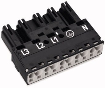Connecteur mâle (sans BDT) 5-pôl. protégé contre l'iversion rouge