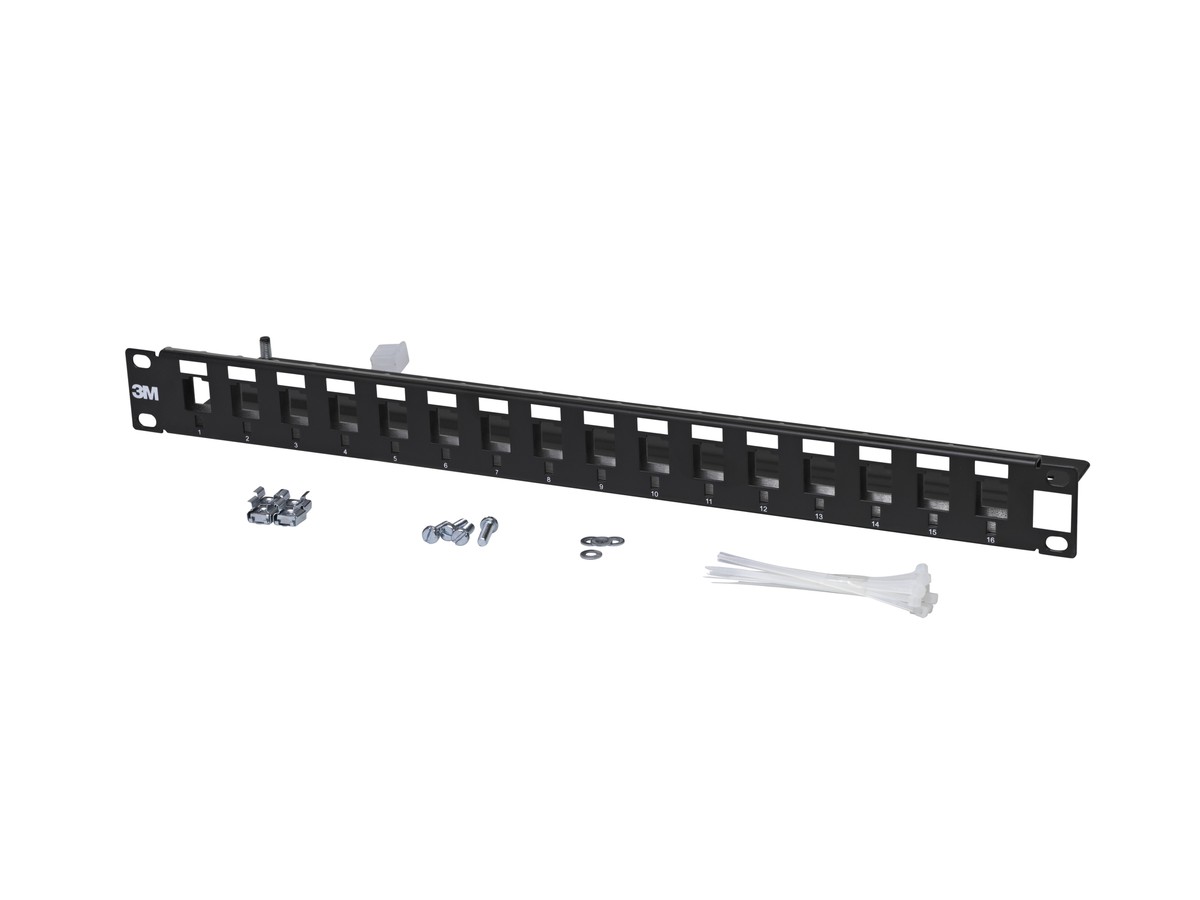 Corning Patchpanel 16 Port 1HE  schwarz leer V-Serie