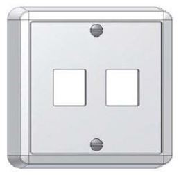 AP Anschlussdose, EDIZIOdue-kompatibel, für 2x KS/GG45, ws