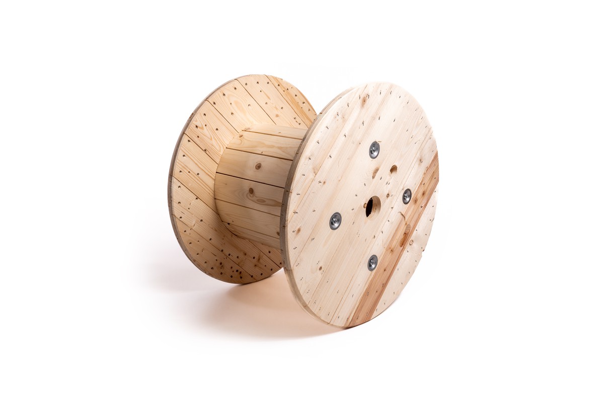 Kabeltrommel Holz 80er Möbel ohne Beschriftung