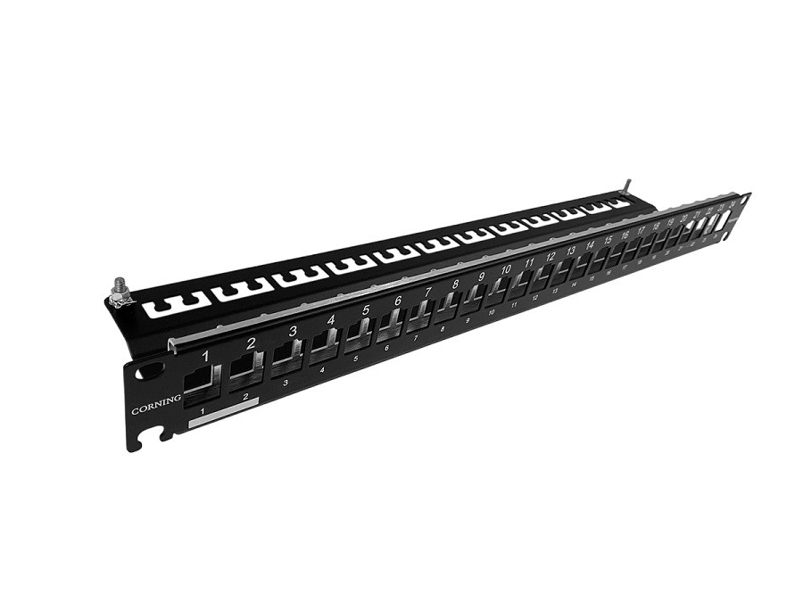Corning Patchpanel 24 Port 1HE schwarz leer KS-Serie