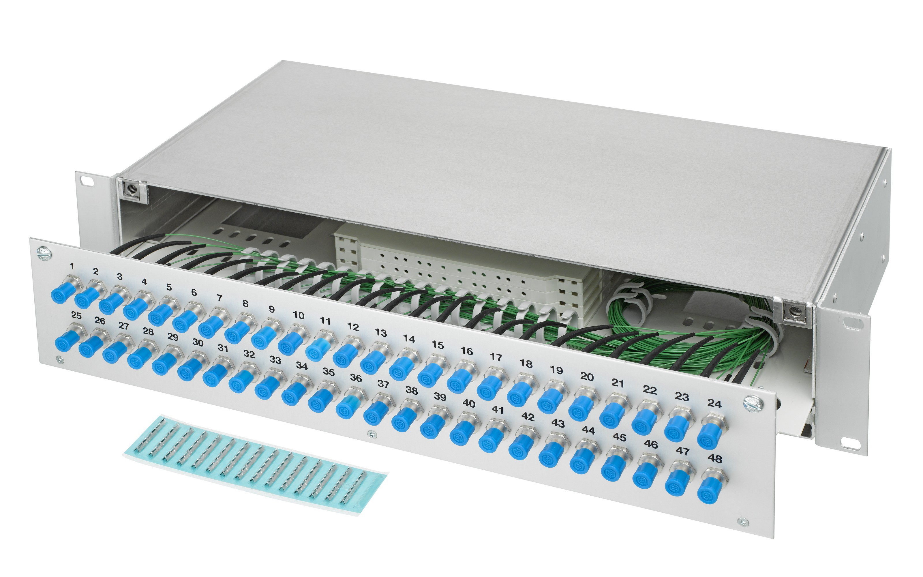 LWL 19" KEV 2HE ausz. 48xST 9/125 kompl.