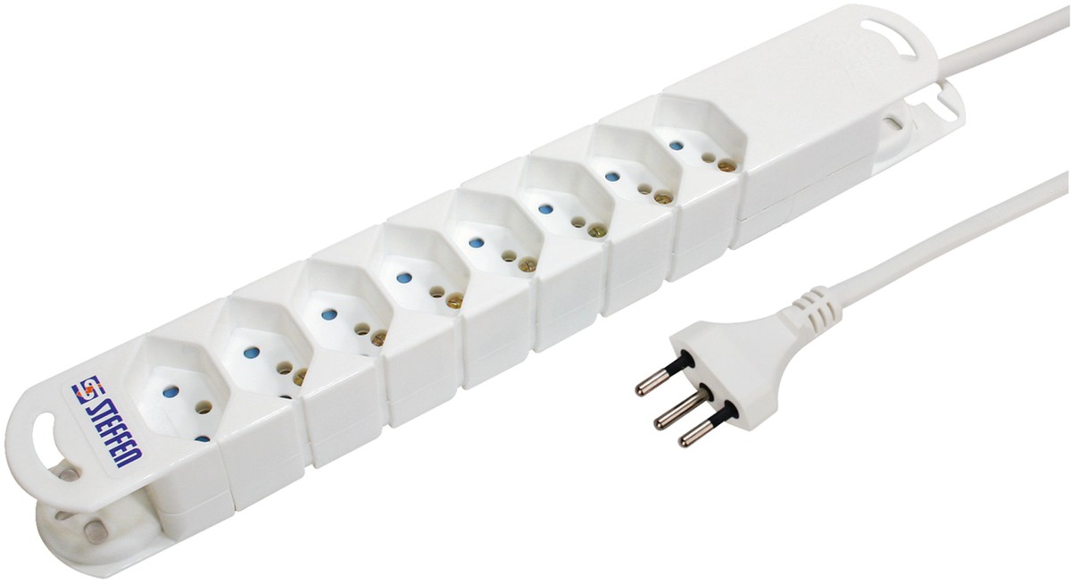 Steckdosenl. VARIABL 8xT13 3m mit Schalter und Haftmagnet ws