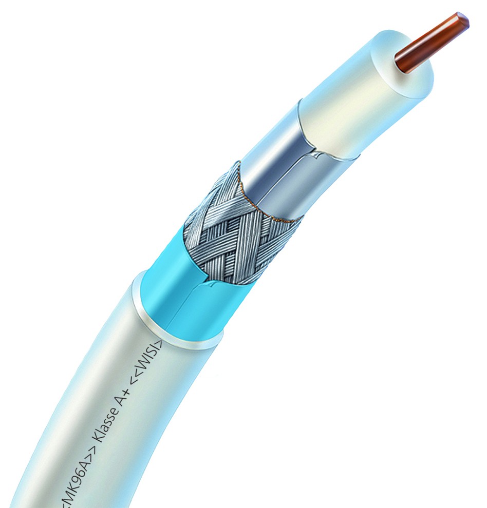 Koax MK96AL 500m Bobine sh blanc Cca