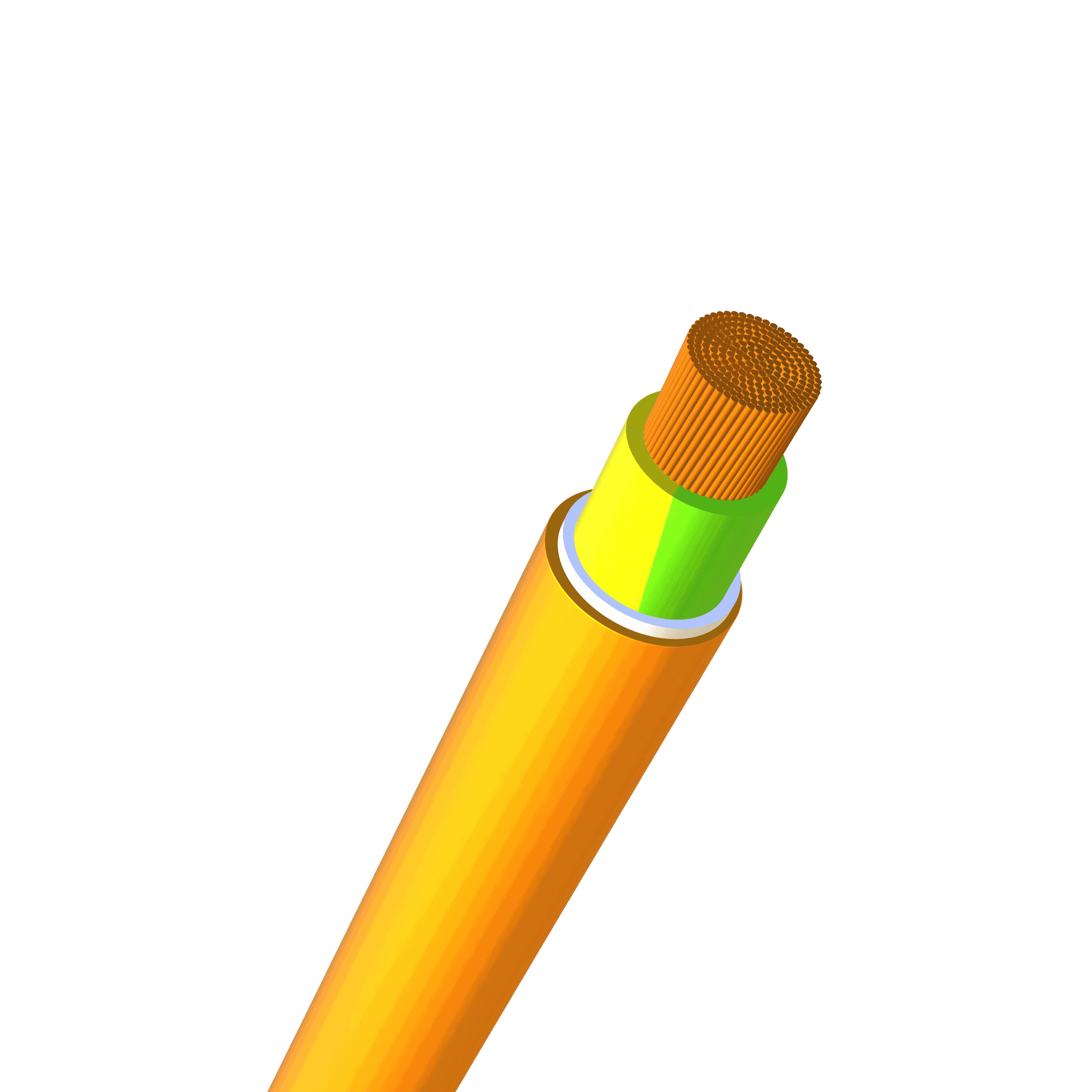 Câble PUR 1x150 PE orange Eca